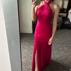 Hot pink satin dress size 0